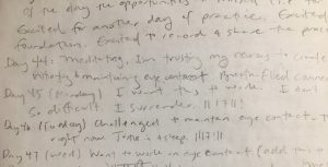 excerpts from handwritten journal